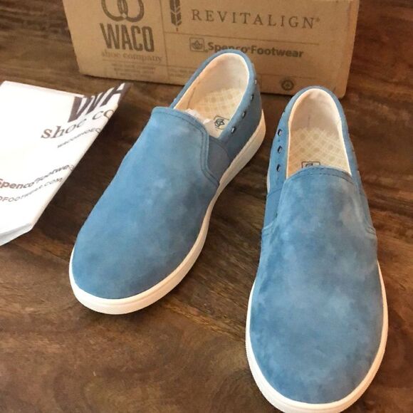 COPY-Spenco Orthotic Suede Water Repellent Slip-On Shoes - Santa Barbara size 9B - Picture 4 of 9